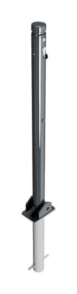 Schake Absperr-Stilpfosten Serie 464B Ø 60 mm, umlegbar, selbsteinrastende Verriegelung zum Einbetonieren, 464UZHB