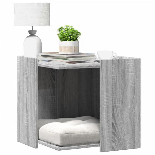 vidaXL Katzenklo Grau Sonoma 53x53x51 cm Holzwerkstoff, 857756