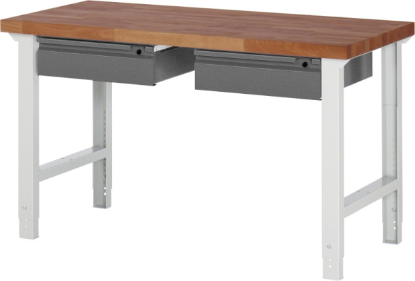 RAU Werkbank höhenverstellbar 7002I1, B1500xT700xH790-1140mm, 1xSchublade-TA, 03-7002I1-157BR4H-Z.942
