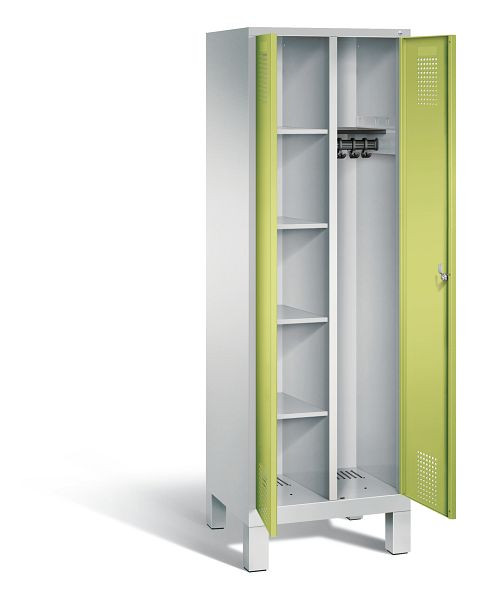 C+P Putzmittel-Spind Evolo, H1850xB610xT500mm, Farbe: Lichtgrau / Viridingrün, 48060-20 S10110