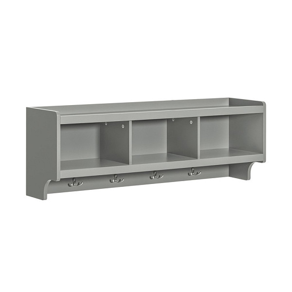 SoBuy Wandgarderobe mit einem Regal Hellgrau 100x24.7x35cm, Industriell, FHK28-HG