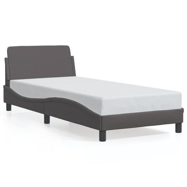 vidaXL Bettgestell mit Kopfteil Grau 80x200 cm Kunstleder, 373081