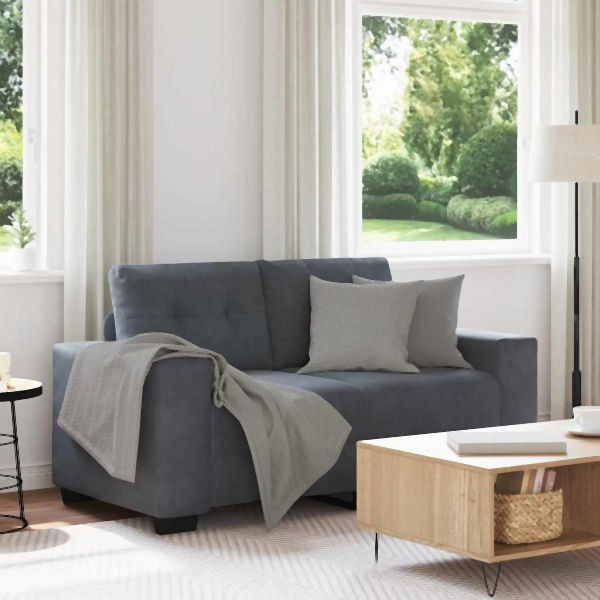 vidaXL Zweisitzer-Sofa Dunkelgrau 120 cm Abmessung Samt, 4105111