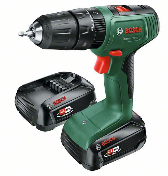 Bosch Akku-Zweigang-Schlagbohrschrauber EasyImpact 18V-40: 2xAkkupack PBA 18V 1,5Ah W-A, 06039D8102