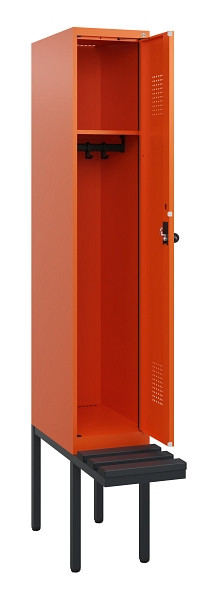 C+P Spind Evolo PLUS, 1 Abteil, 1950x300x815mm, 2004/2004, Drehriegel, Sitzfläche Kunststoff, 0490405-10 S10077