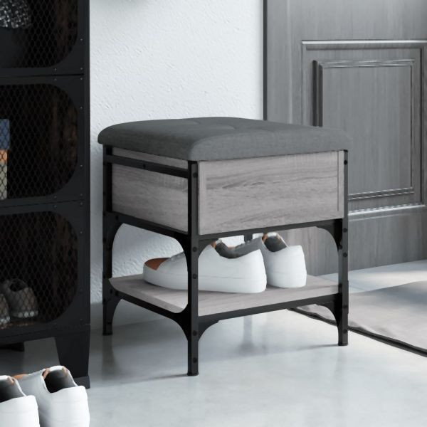 vidaXL Schuhbank Grau Sonoma 42x42x45 cm Holzwerkstoff, 835185
