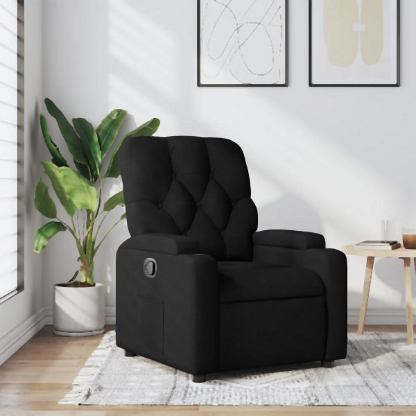vidaXL Relaxsessel Schwarz Stoff, Entspannung, Zurücklehnen, 372481