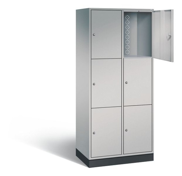 C+P XL-Schließfachschrank Intro, H1950xB820xT490mm, Farbe: Weißaluminium, 8370-202 S10132