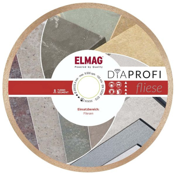 ELMAG DiaProfi-Diamantscheibe FLIESE 180mm, Bohrung: 25,4mm (für Trocken- und Nassschnitt), 62220