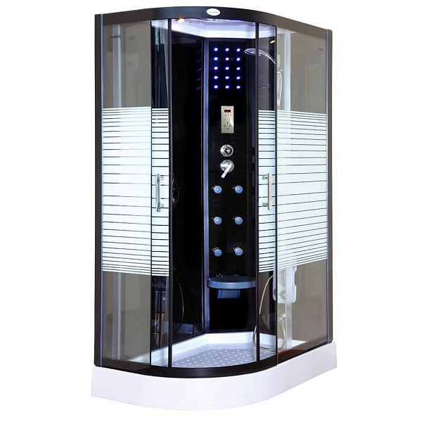 HOME DELUXE Dampfdusche BLACK PEARL - 120 x 80 cm Links, 1027