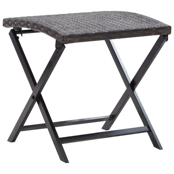 vidaXL Klapphocker Poly Rattan Braun, wetterfest, 45772
