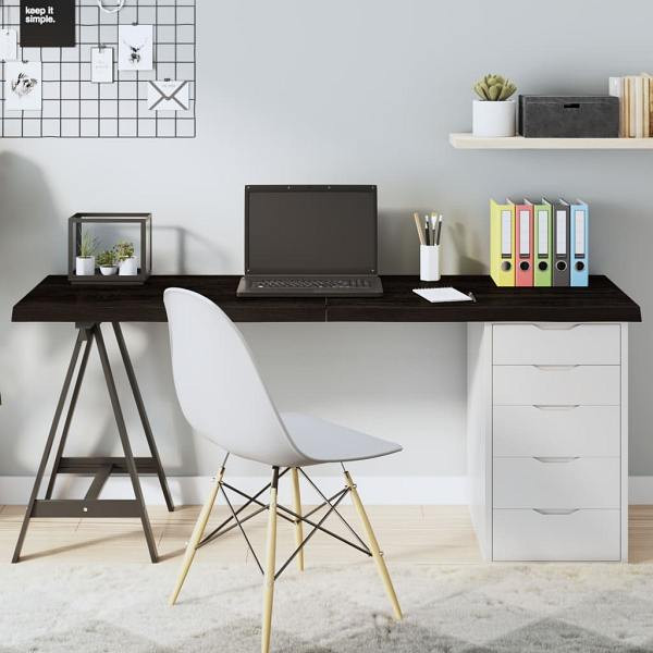 vidaXL Tischplatte Dunkelbraun 160x40x(2-4)cm Massivholz Eiche, 3156446