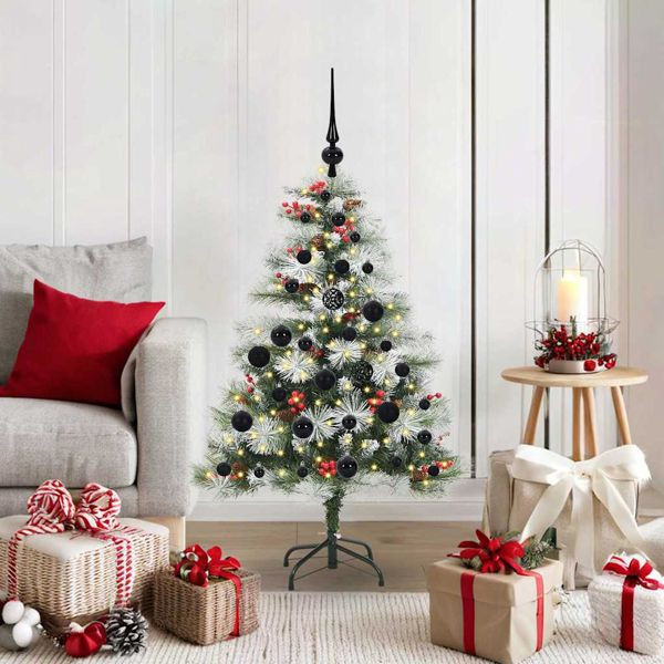 vidaXL Künstlicher Weihnachtsbaum Grün und Weiß 120 cm, 3395162