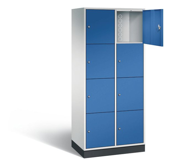 C+P XL-Schließfachschrank Intro, H1950xB820xT490mm, Farbe: Lichtgrau / Enzianblau, 8470-202 S10008