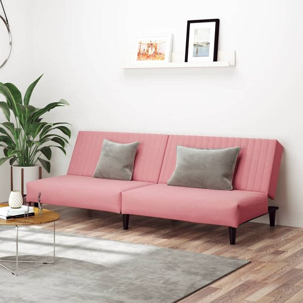 vidaXL Schlafsofa 2-Sitzer Rosa Samt, 375930, 8721012380813