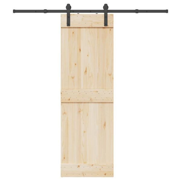 vidaXL Schiebetürbeschlag-Set 200 cm Stahl Schwarz, 4009713