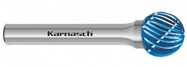 Karnasch Hartmetall-Frässtift Blue-Tec beschichtet KUD/ HP-8 d1= 6 / l2= 18 / d2= 6 / l1= 50mm, VE: 3 Stück, 116044010