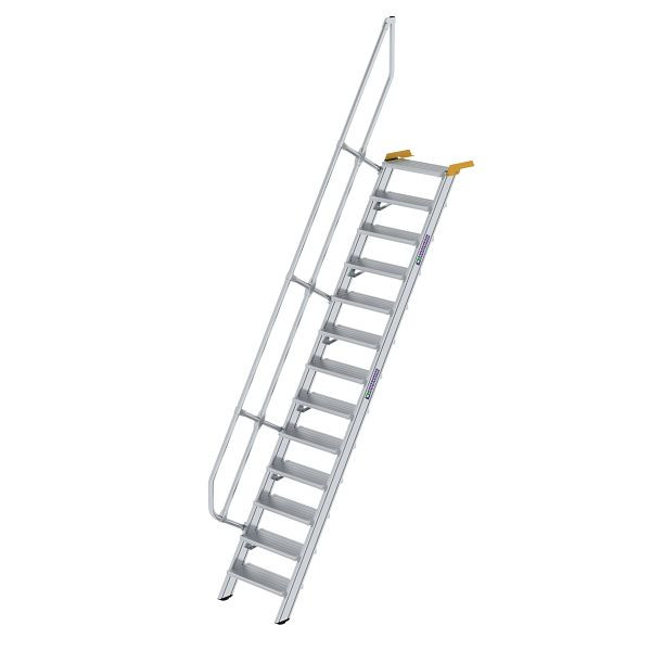 Munk Günzburger Steigtechnik Treppe 60° Stufenbreite 600 mm 13 Stufen Aluminium geriffelt, 600213
