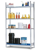 Produktbild von DENIOS Gefahrstoffregal GRG 1340 für entzündbare Stoffe, 1 verzinkt Wanne und 3 verzinkt Gitterroste, Grundfeld, 199568 DENIOS Gefahrstoffregal GRG 1340 für entzündbare Stoffe, 1 verzinkt Wanne und 3 verzinkt Gitterroste, Grundfeld, 199568