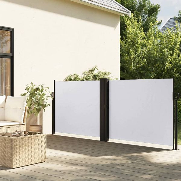 vidaXL Seitenmarkise Ausziehbar Weiß 140x1200 cm, 4004811