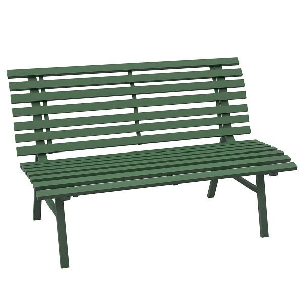Outsunny Gartenbank Sitzbank Parkbank, Lattendesign, wetterbeständig, Aluminium, 123 x 67 x 79 cm, Grün, 84G-206V00GN