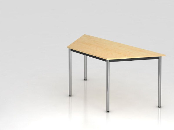 Hammerbacher Trapeztisch Rundfuß 160x69cm Ahorn/Chrom, Trapezform, VDRTR/3/C