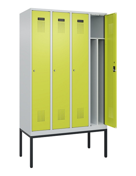 C+P Spind Evolo PLUS, Gestell, 4 Abteile, 2120x1200x500mm, 7035/0024, Verschluss Zylinderschloss, 0490307-40F S10042