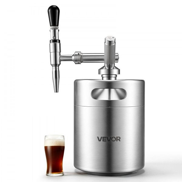 VEVOR Nitro-Cold-Brew-Kaffeefass 4 L aus Edelstahl mit Zapfhahn und Druckentlastungsventil, N2QYK304BXGNNID3A001V0