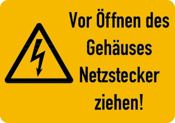 Schilder Klar Maschinenkennzeichnung Netzstecker ziehen, 105x74 mm Folie selbstklebend, 7515/62