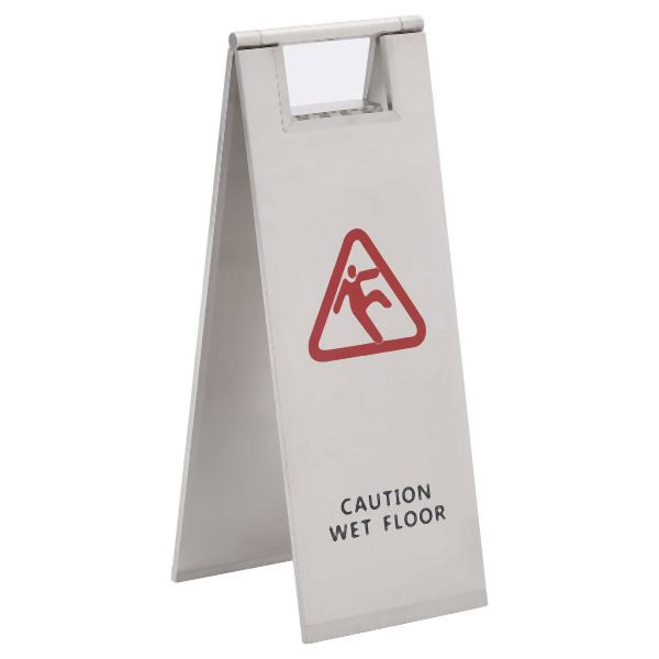 vidaXL Warnschild Klappbar Achtung Rutschgefahr Edelstahl, 149575