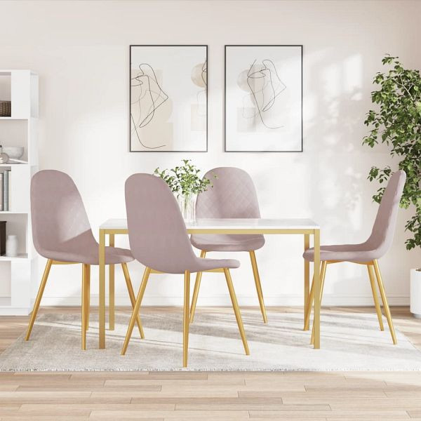 vidaXL Esszimmerstühle 4 Stück Rosa Samt, 325683, 8720286180464