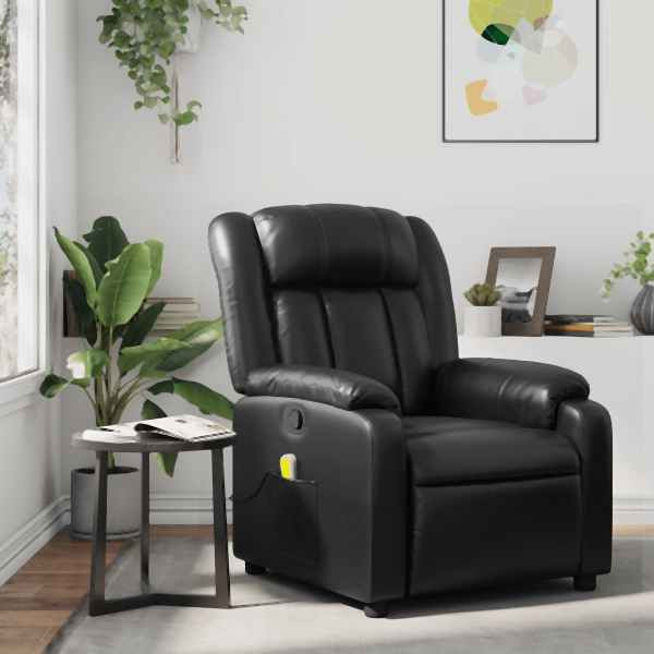 vidaXL Massagesessel Schwarz Kunstleder, Füllung: Schaumstoff, 373567