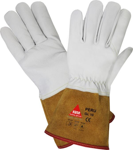 Hase Safety PERU, 5-Finger-Sicherheitshandschuhe für Schweisser, Größe: 8, VE: 10 Paar, 403835-8