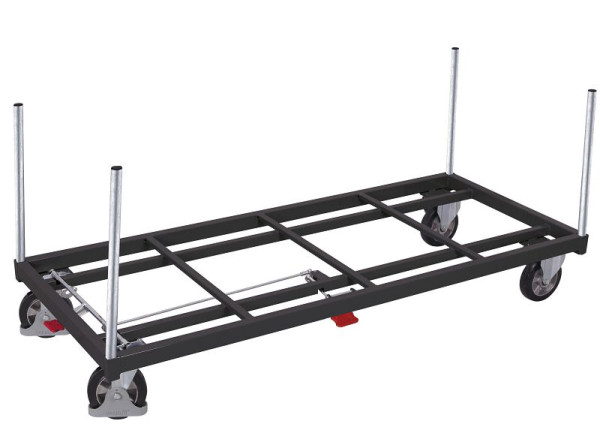VARIOfit Rungenwagen, Ladefläche: 2.080 x 805 mm, RAL 7016 anthrazitgrau, Radsatz: Bereifung aus Elastikvollgummi, sw-2000/AG