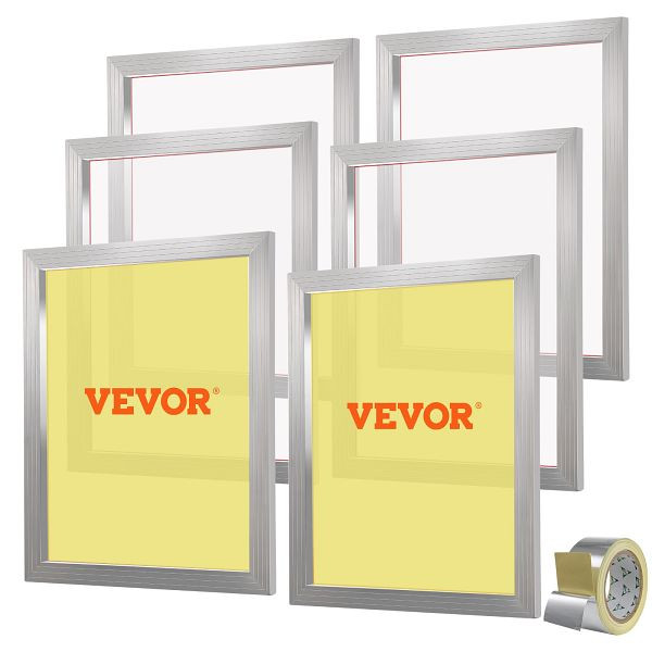 VEVOR Siebdruck-Set, Aluminium-Siebdruckrahmen, 50,8 x 61 cm Siebdruckrahmen mit 110 Netzstoff, VE: 6 Stück, SYKJD61102024AUQIV0