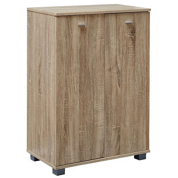 Wohnling Design Schuhschrank TAJA modern Holz Sonoma 12 Paar Schuhe 4 Fächer 2 Türen, WL1.175