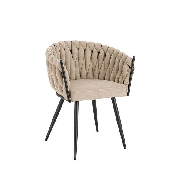 HOME DELUXE Esszimmerstuhl gewebt AYLA - Beige 1er Set, 74098