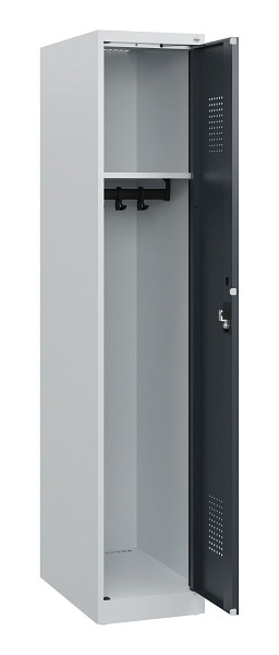 C+P Spind Evolo PLUS, Sockel, 1 Abteil, 1630x300x500mm, 7035/7016, Zylinderschloss, 0490205-10 S10039