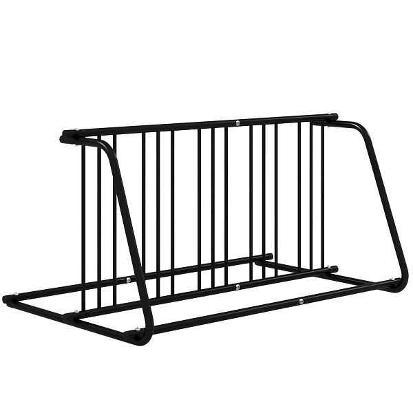 DURHAND Fahrradständer für 4 Fahrräder, wetterbeständig, zusätzliche Halterung, 155 x 100 x 75 cm, Schwarz, AA0-091V00BK