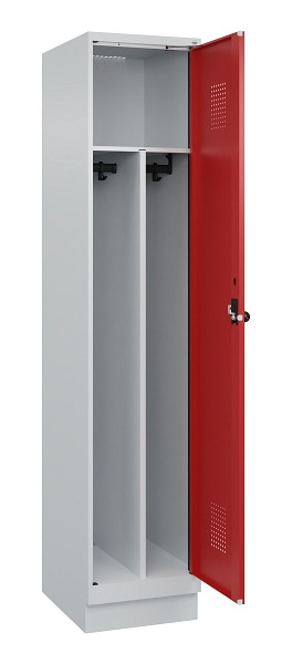 C+P Spind Evolo PLUS, mit Sockel, 1 Abteil, 1950x400x500mm, 7035/3000, Verschluss Drehriegel, 049020-12F S10003