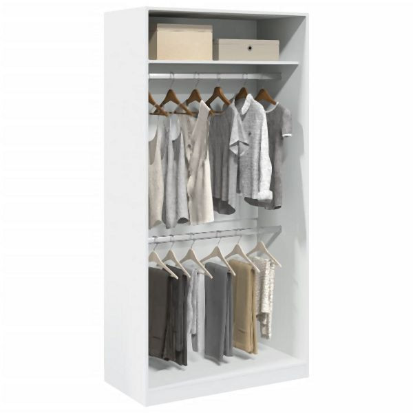 vidaXL Kleiderschrank Weiß 100x50x200 cm Holzwerkstoff, 3307801