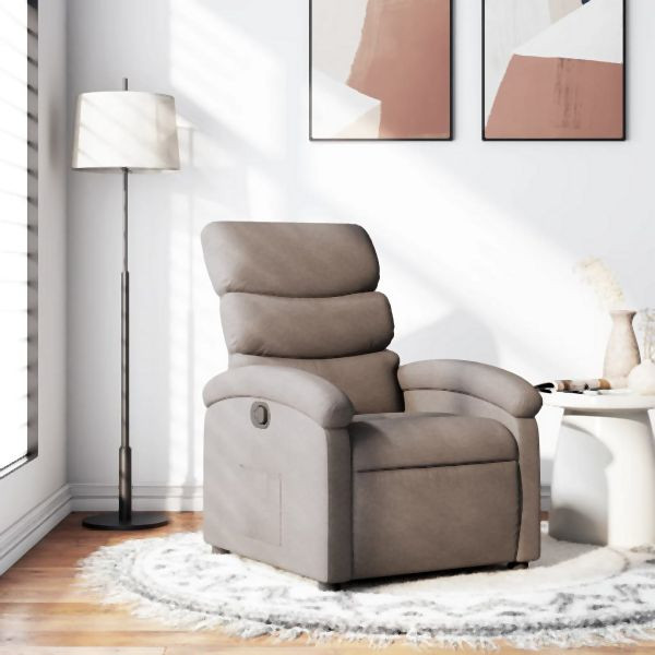 vidaXL Relaxsessel Taupe Stoff, Entspannung, Zurücklehnen, 371697