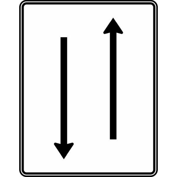 Stein HGS Fahrstreifentafel mit Gegenverkehr, 1-streifig in Fahrtrichtung und 1-streifig in Gegenrichtung, RA2/Alform, ohne Entfernungsangabe, 1600x1250mm, 522-30-122