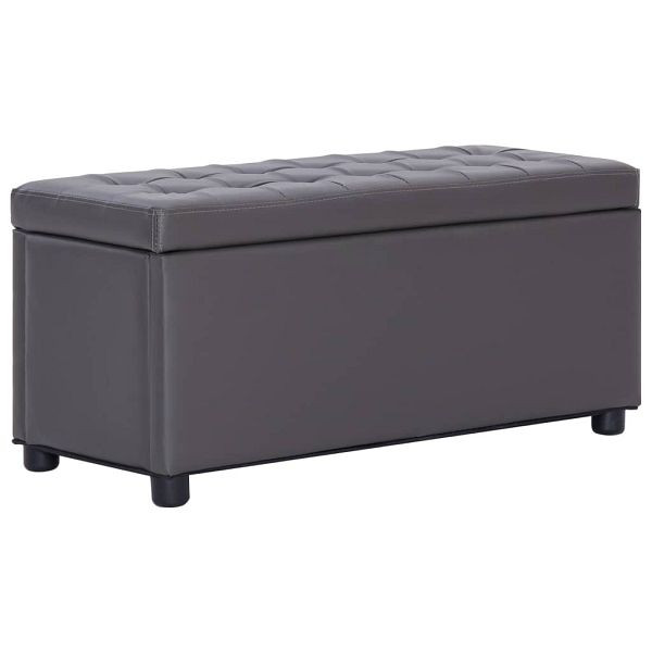 vidaXL Ottoman mit Stauraum 87,5 cm Grau Kunstleder, 281373