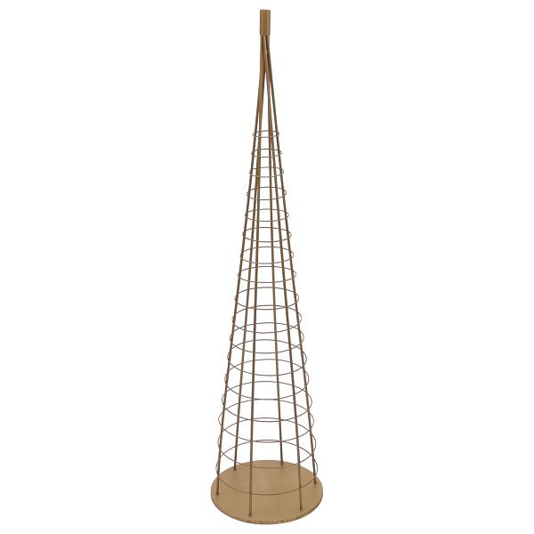 Mendler Deko-Baum HWC-O91, Weihnachtsbaum Schmuckbaum Weihnachtsdeko Christbaum zum Beschmücken, Metall 160cm, goldfarben, 139470