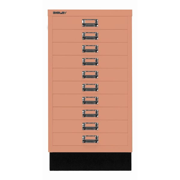 Bisley MultiDrawer™, Inkl. Sockel, DIN A3, 10 Schubladen, 658 coral, L29A310S658