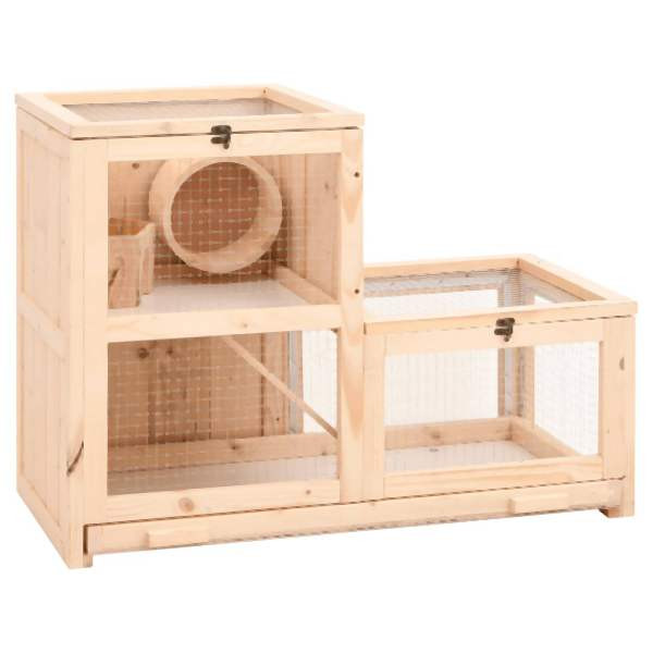 vidaXL Hamsterkäfig 81x40x60 cm Massivholz Tanne, 172384