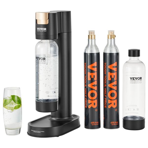 VEVOR Sprudelwassergerät, mit 2 Stück BPA-freien 1-Liter-PET-Flaschen, 2 Stück CO2-Flaschen, SDSJHCO2QP1LO5L2CV0