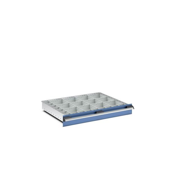 bott cubio Sortiment mit 27 Boxen, BxTxH: 800x650x68mm, Kunststoff / RAL 7035, 43020770