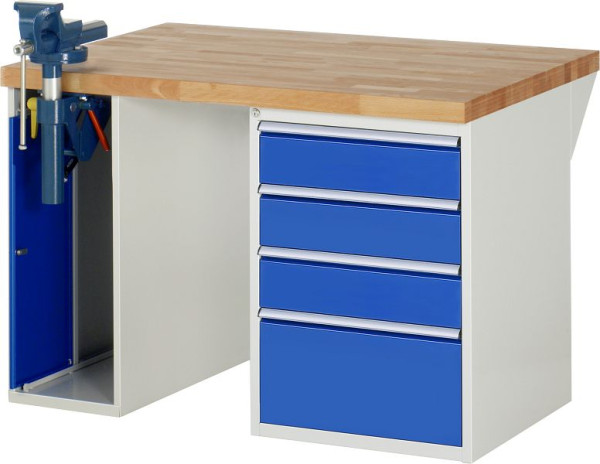 RAU Werkbank Serie 7000 - Modell 7510-2, B1250 x T900 x H890 mm, Systemunterbau B1250 x T850 x H850 mm, 03-7510A2-129B4M.11